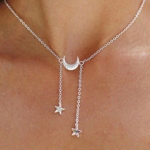BOGO Silver Moon Star Pendant Choker Necklace Cute